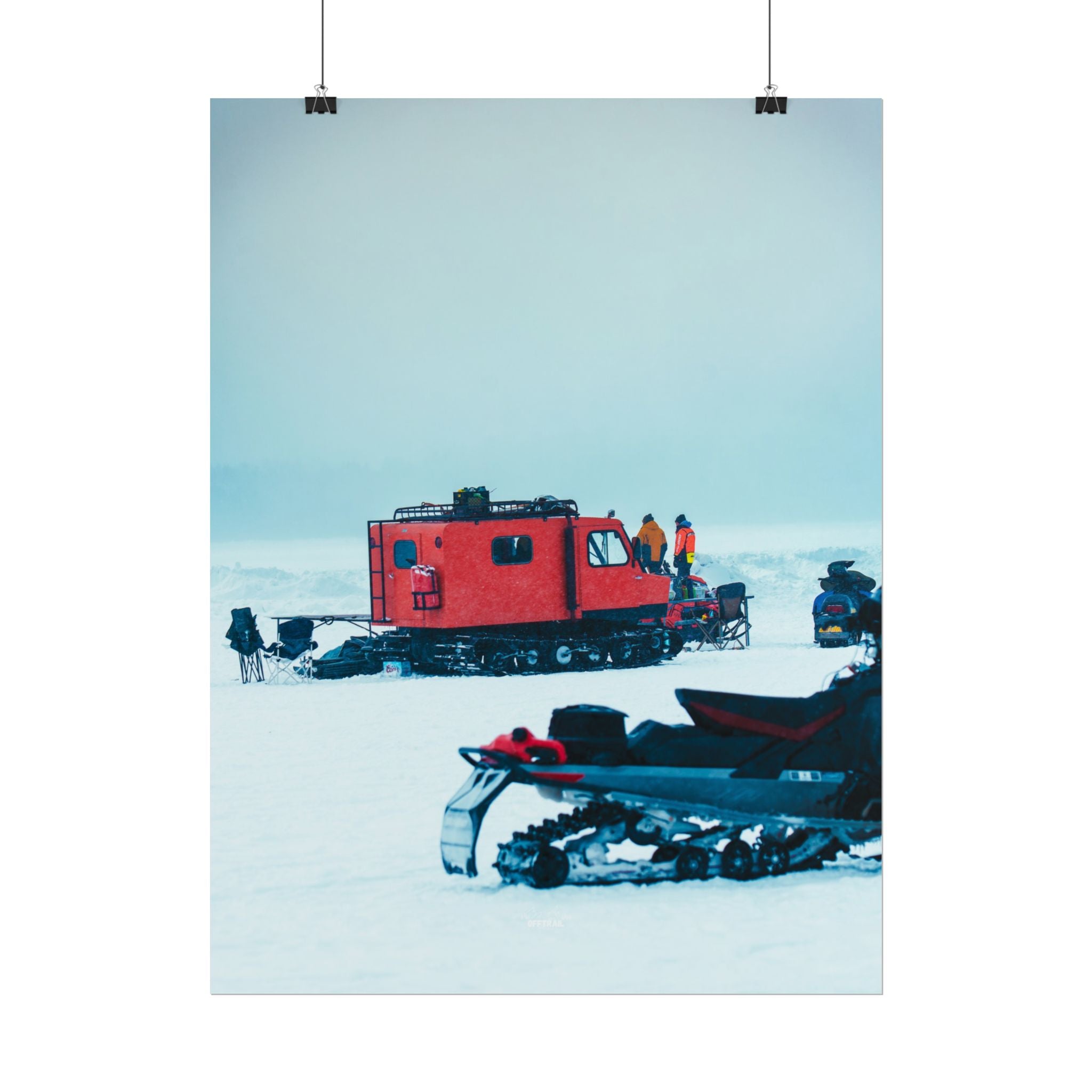 Arctic Snow Cat - Red Expedition Vehicle - Rolled Print