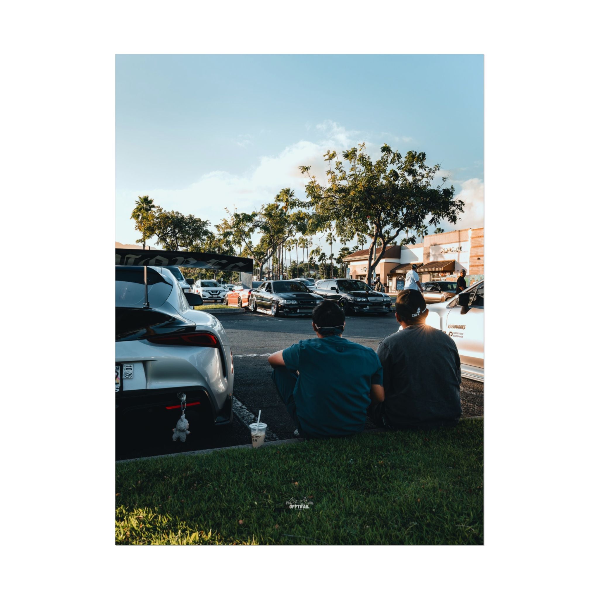 Hawaii Sunset Car Meet - Photography Print - Rolled Poster