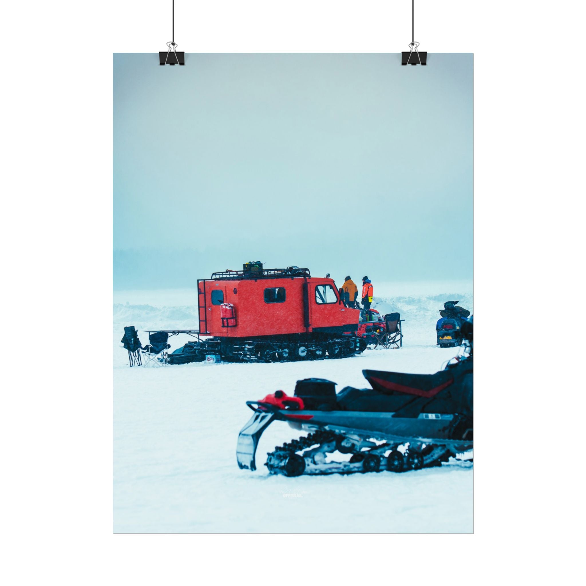 Arctic Snow Cat - Red Expedition Vehicle - Rolled Print