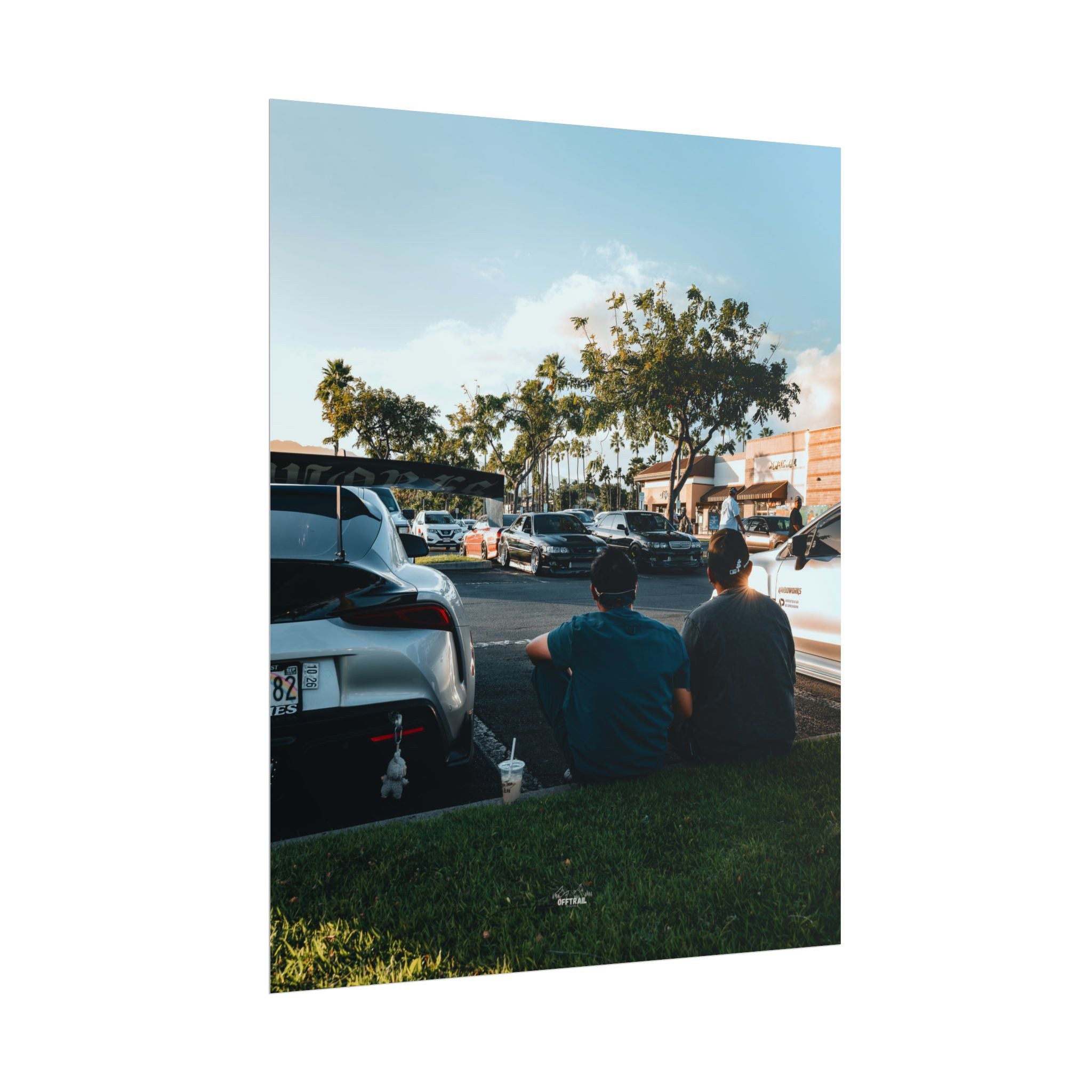 Hawaii Sunset Car Meet - Photography Print - Rolled Poster