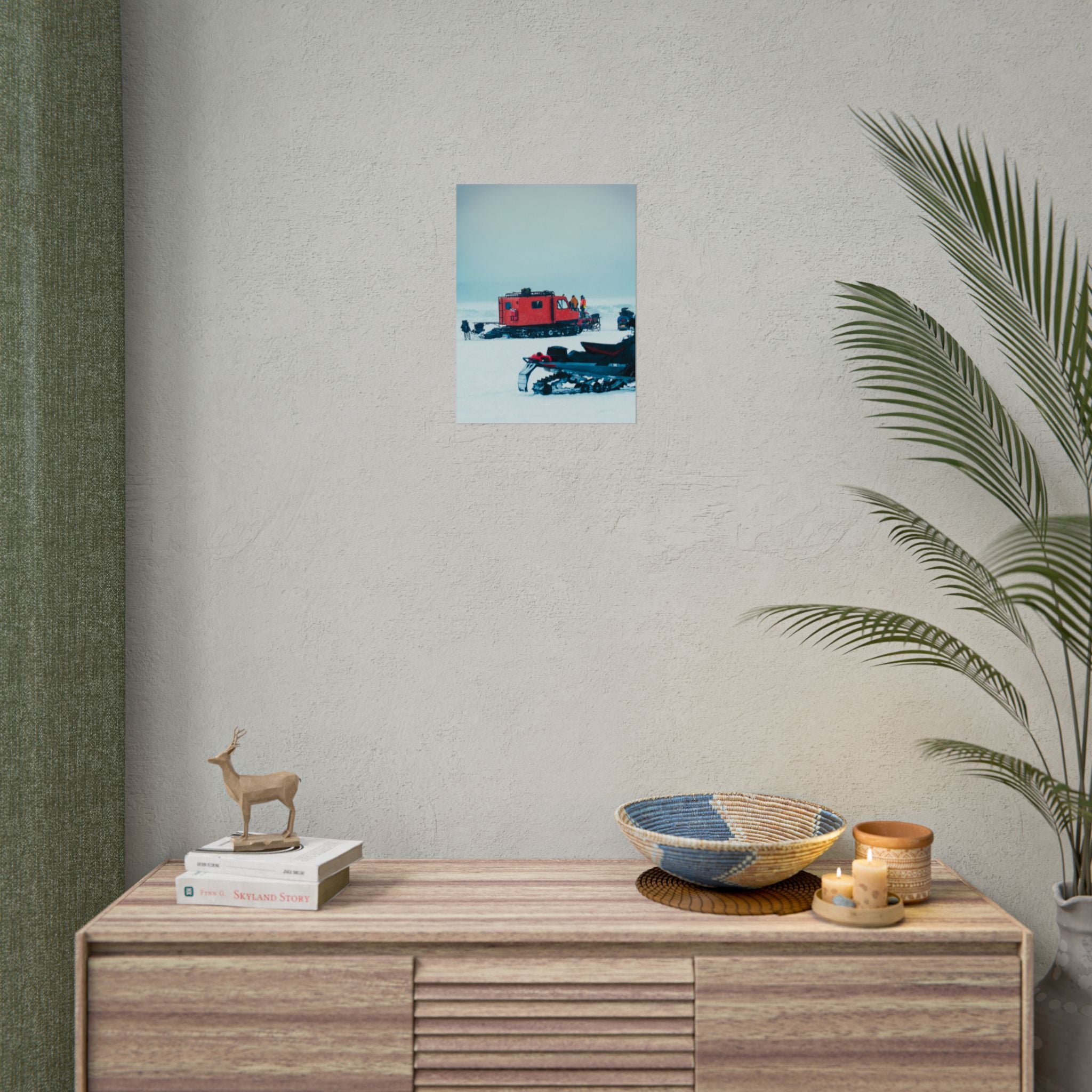 Arctic Snow Cat - Red Expedition Vehicle - Rolled Print