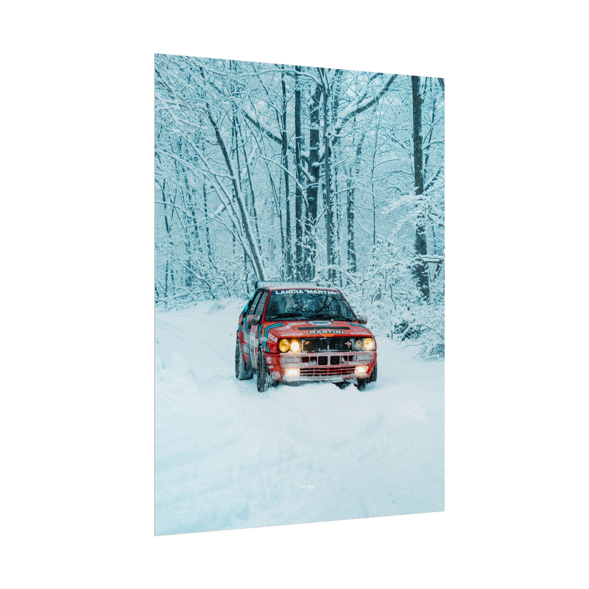 Lancia Delta Integrale —  Dark Snowy Forest - Rolled Print