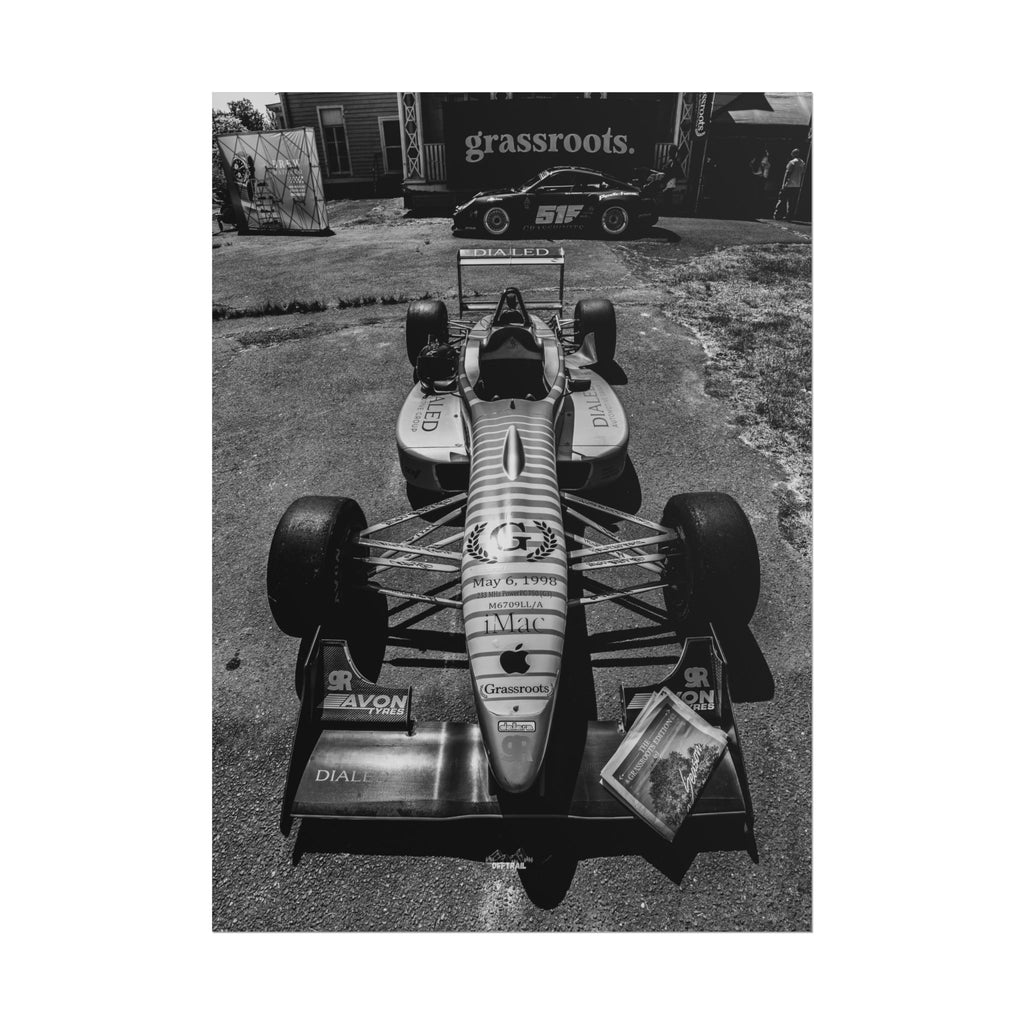 Grassroots Formula — Black & White Formula Car Photography Rolled Print
