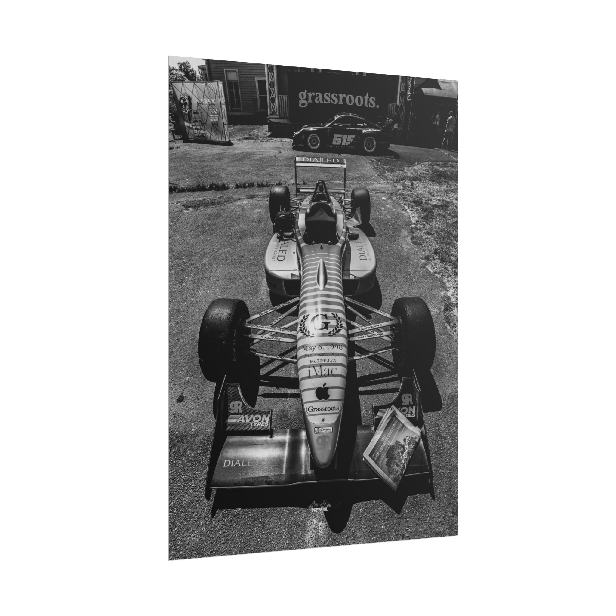 Grassroots Formula — Black & White Formula Car Photography Rolled Print