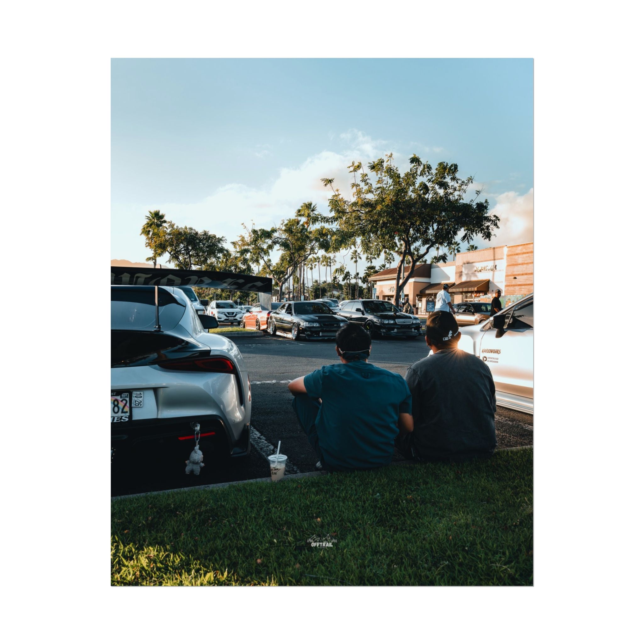 Hawaii Sunset Car Meet - Photography Print - Rolled Poster