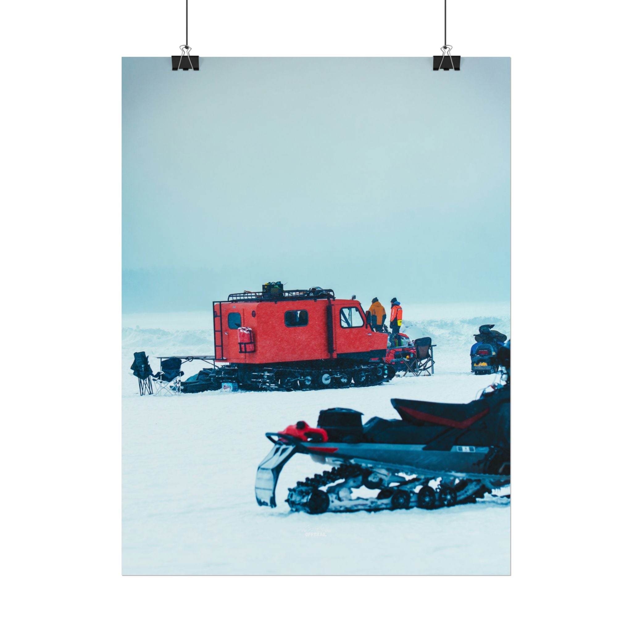 Arctic Snow Cat - Red Expedition Vehicle - Rolled Print