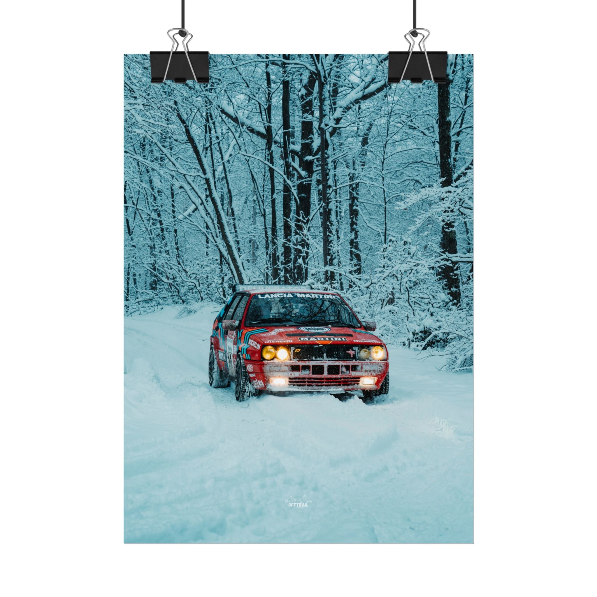Lancia Delta Integrale —  Dark Snowy Forest - Rolled Print