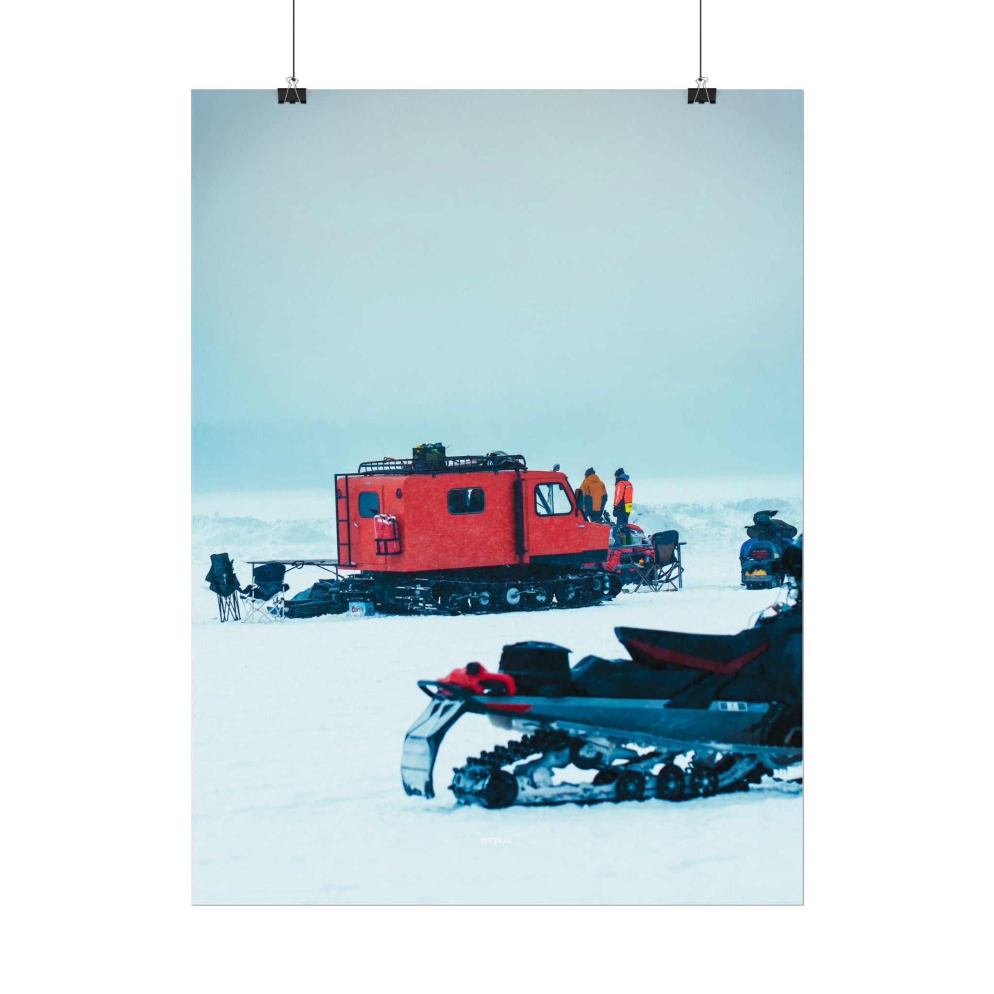 Arctic Snow Cat - Red Expedition Vehicle - Rolled Print