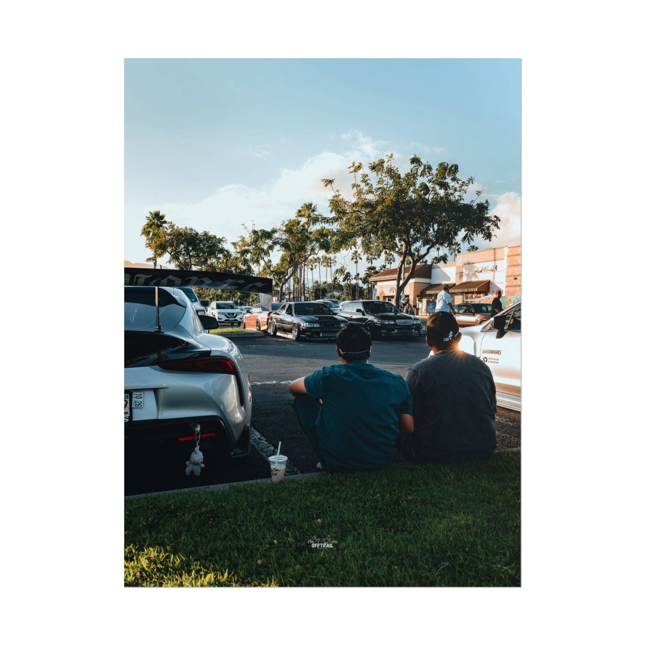 Hawaii Sunset Car Meet - Photography Print - Rolled Poster
