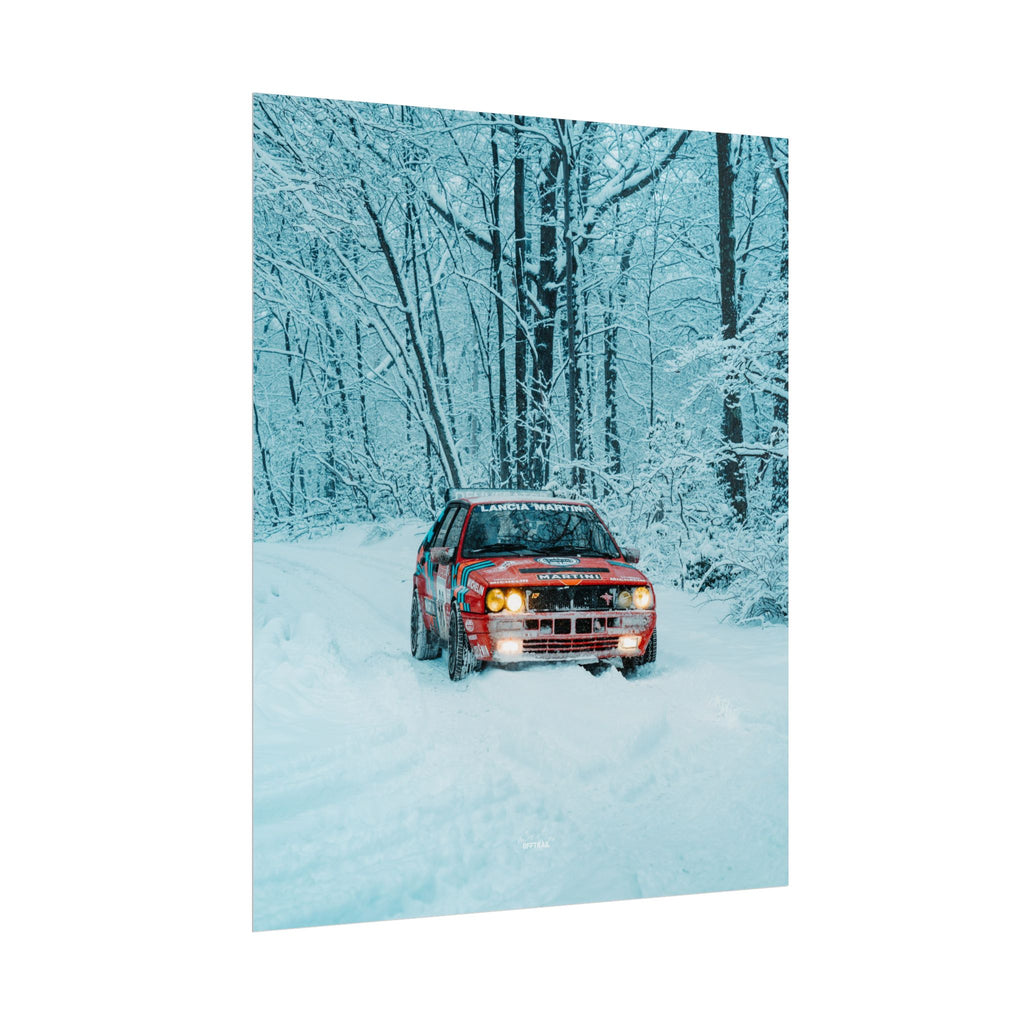 Lancia Delta Integrale —  Dark Snowy Forest - Rolled Print
