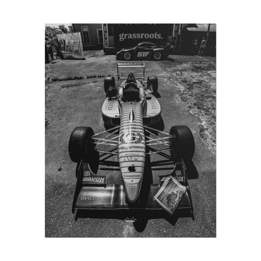 Grassroots Formula — Black & White Formula Car Photography Rolled Print