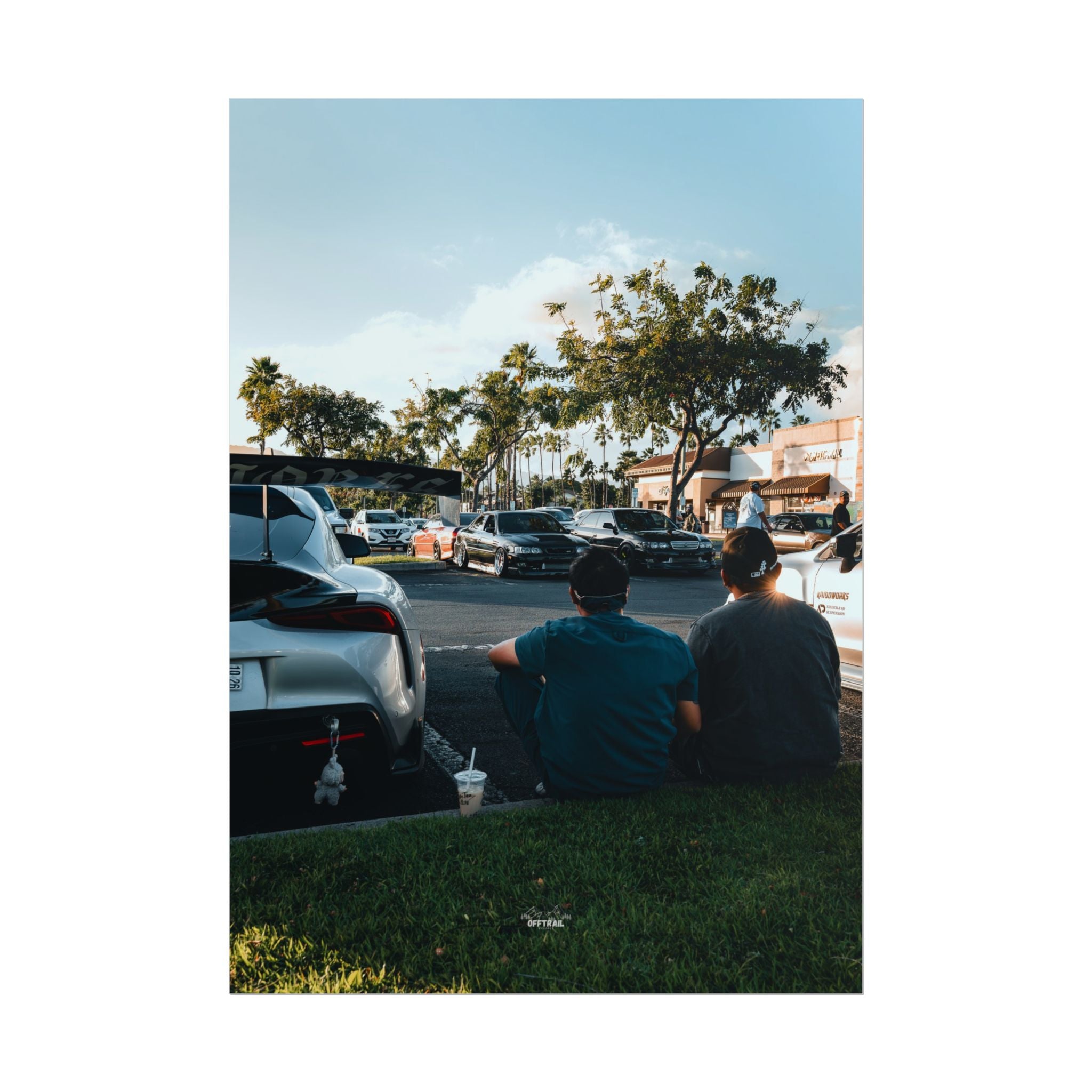 Hawaii Sunset Car Meet - Photography Print - Rolled Poster