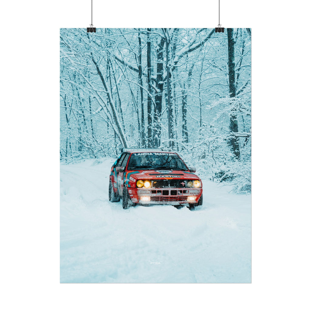 Lancia Delta Integrale —  Dark Snowy Forest - Rolled Print