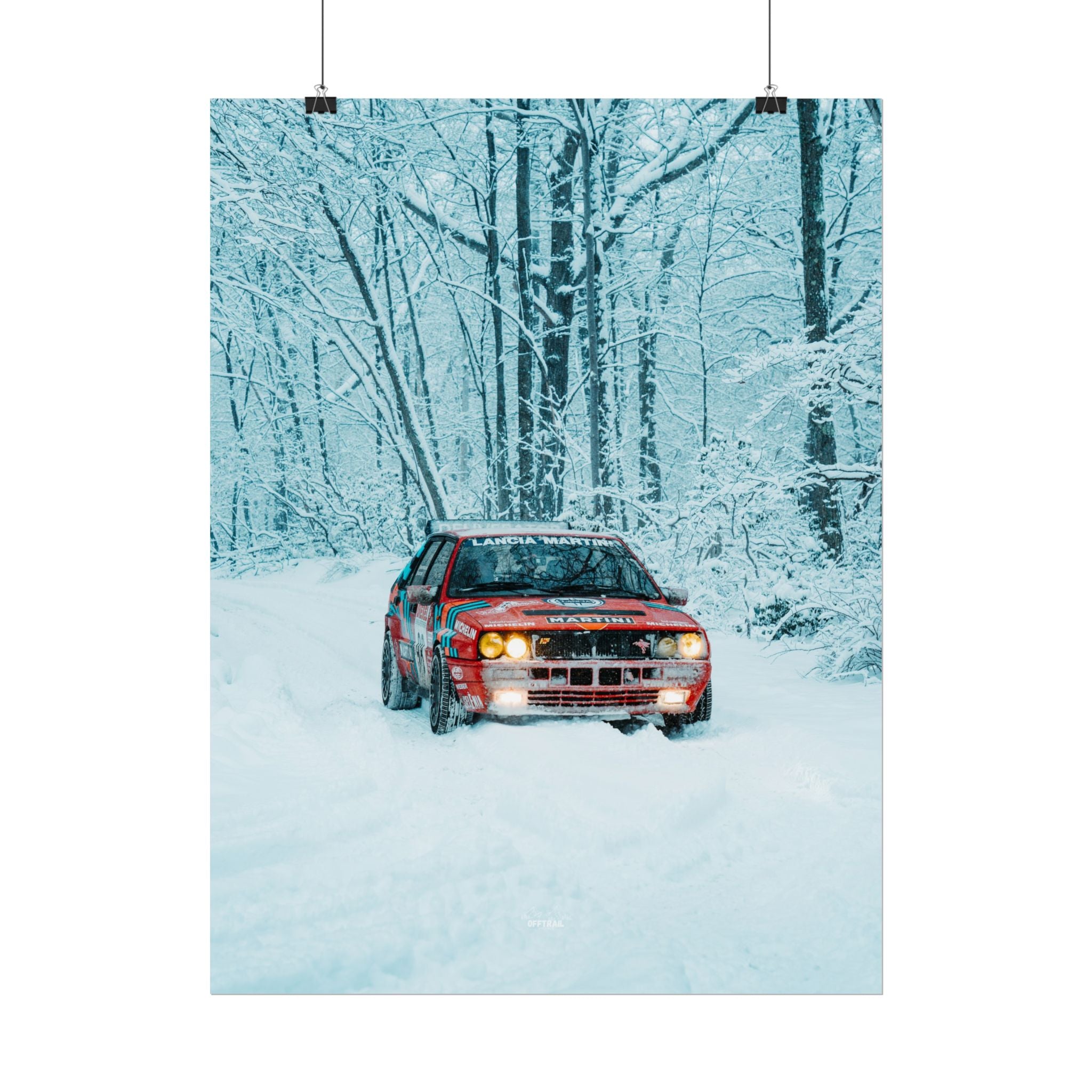 Lancia Delta Integrale —  Dark Snowy Forest - Rolled Print