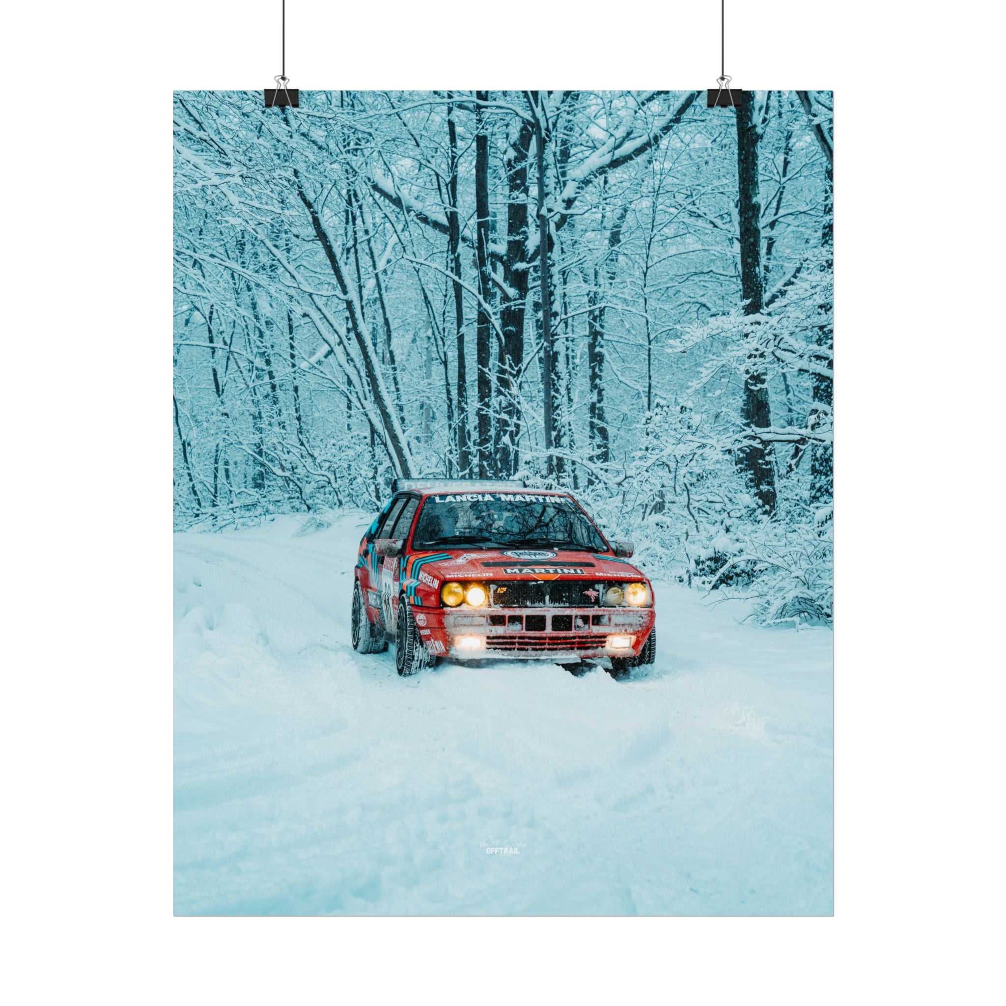 Lancia Delta Integrale —  Dark Snowy Forest - Rolled Print