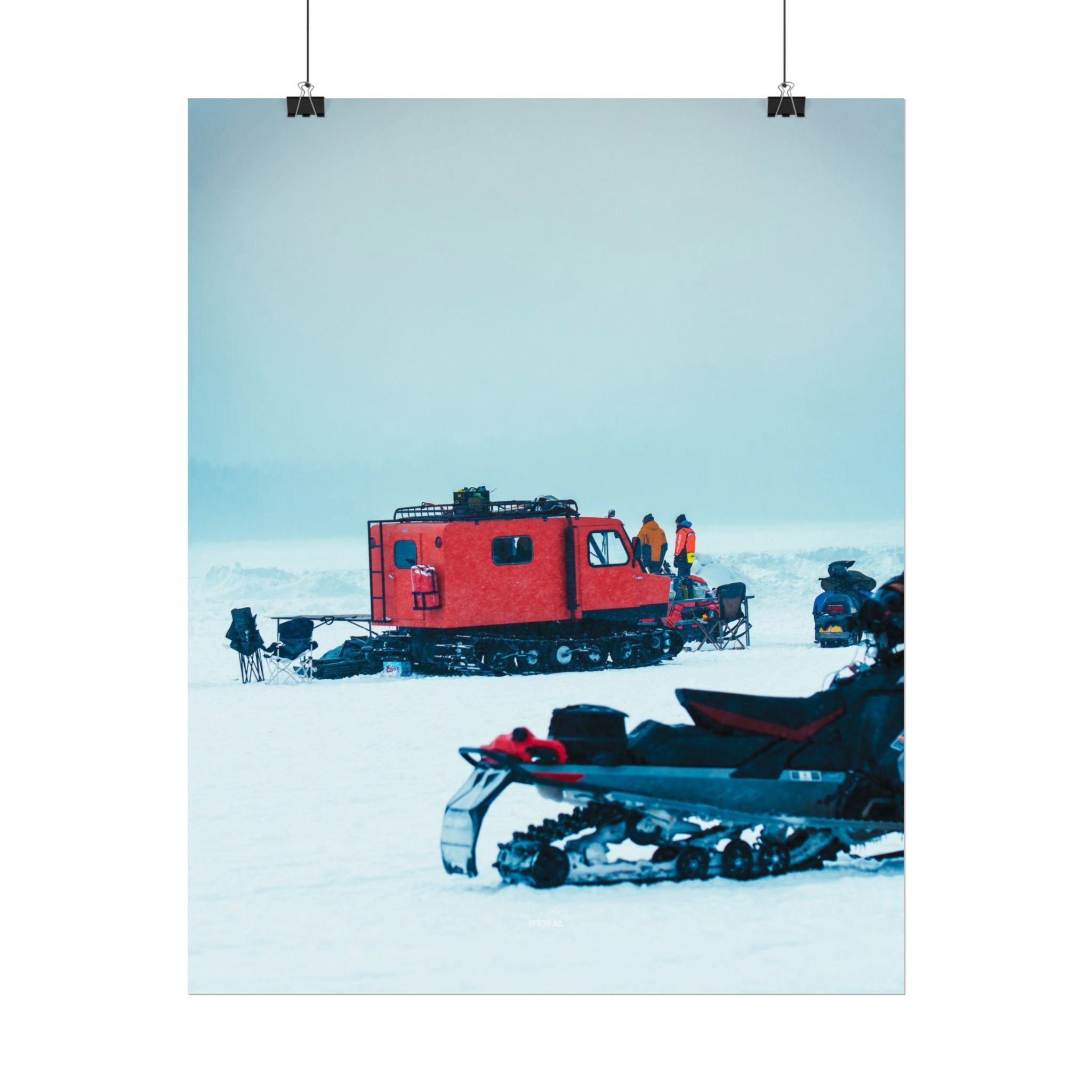 Arctic Snow Cat - Red Expedition Vehicle - Rolled Print