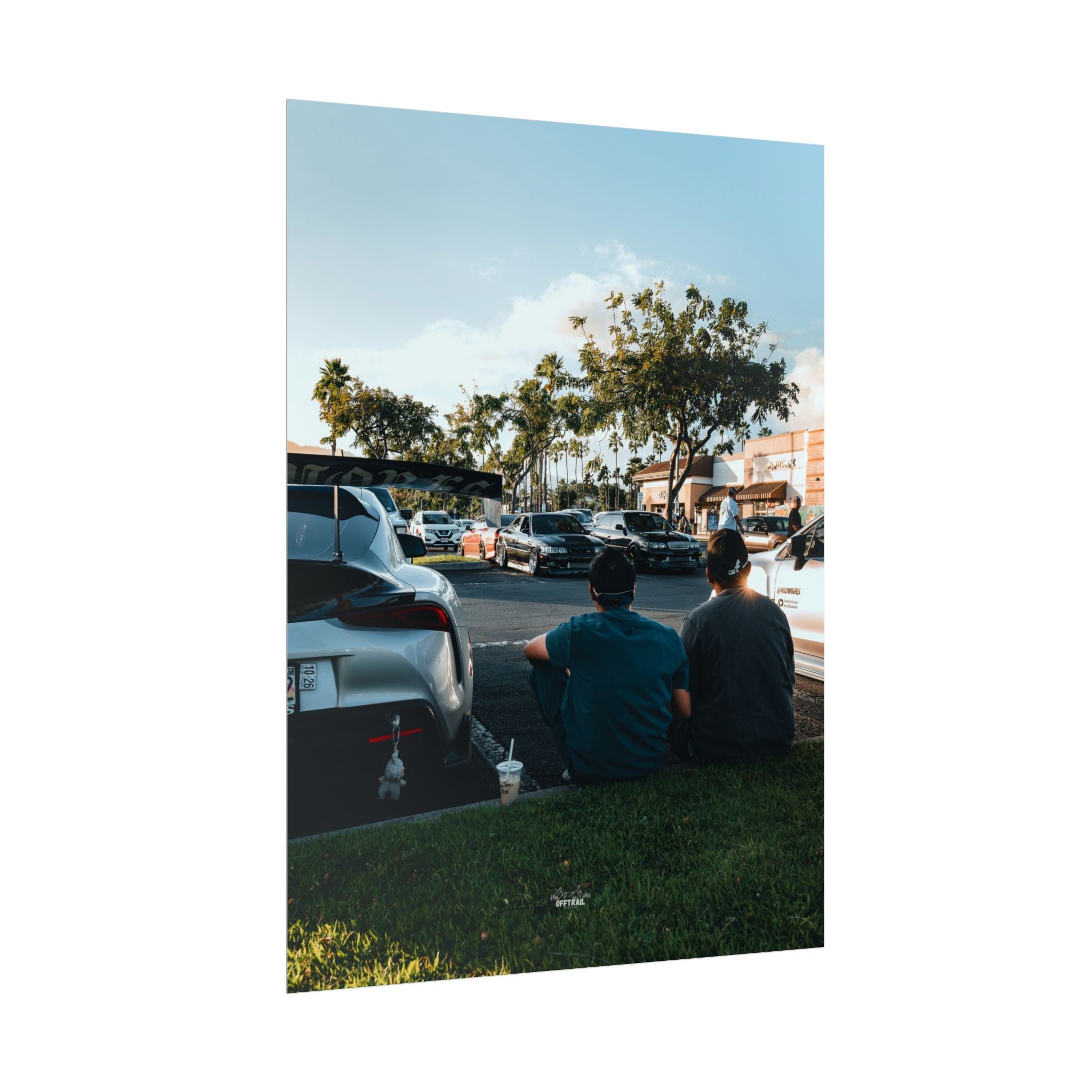 Hawaii Sunset Car Meet - Photography Print - Rolled Poster