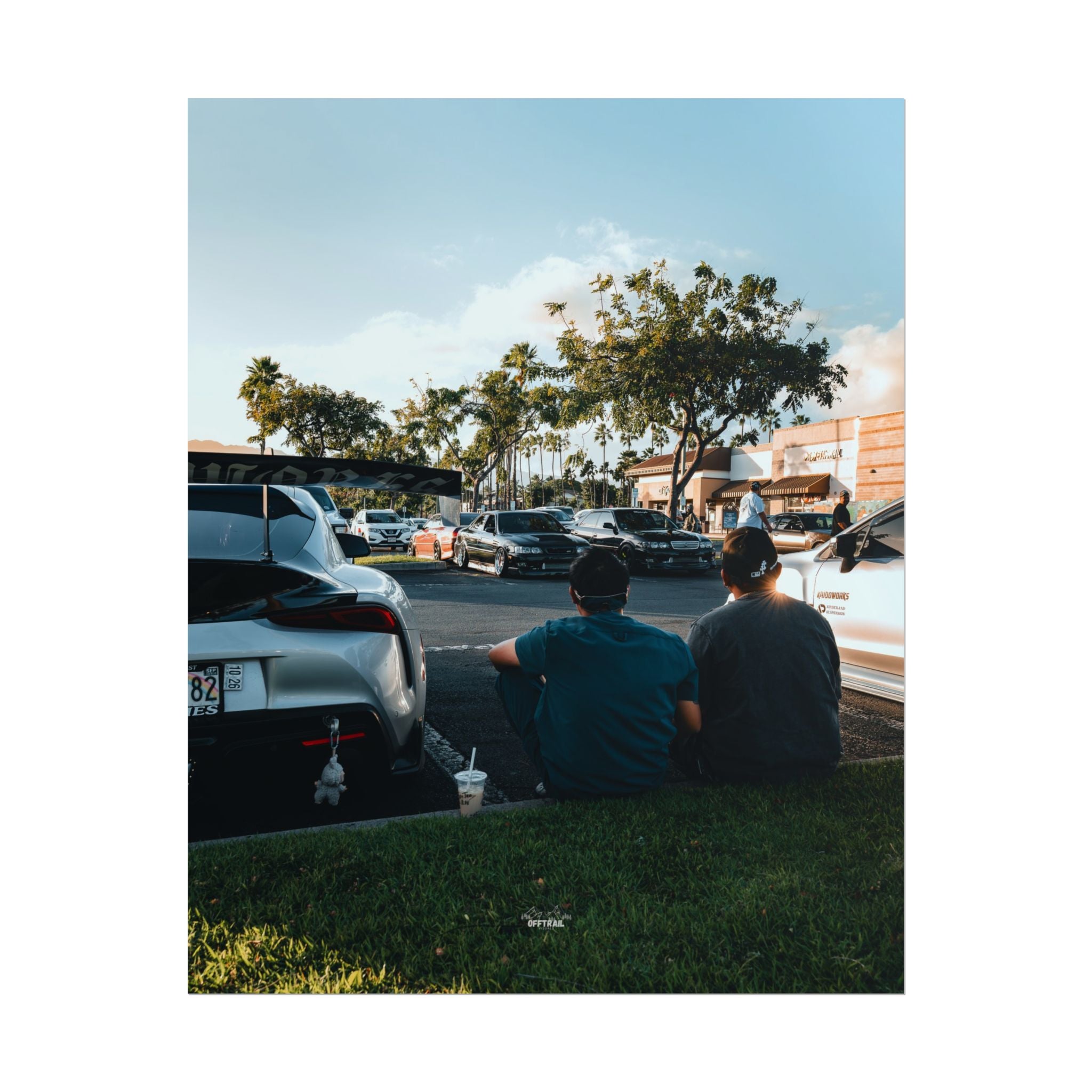 Hawaii Sunset Car Meet - Photography Print - Rolled Poster