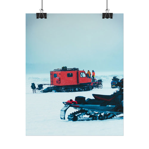 Arctic Snow Cat - Red Expedition Vehicle - Rolled Print